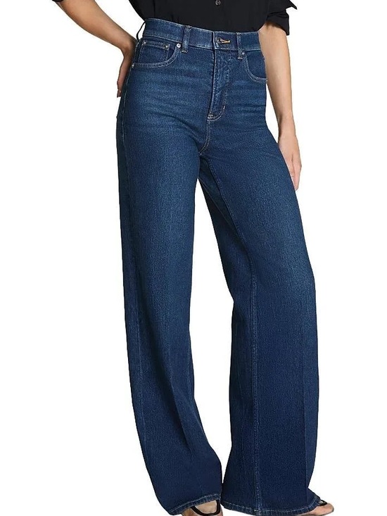 SPANX Denim - SPANX SPANXshape Authentic Stretch Wide Leg Jeans Percy Wash NWT Medium Tall